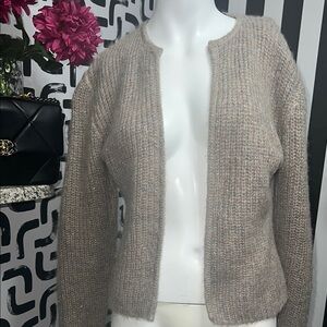 Chic Beige Open-Front Cardigan